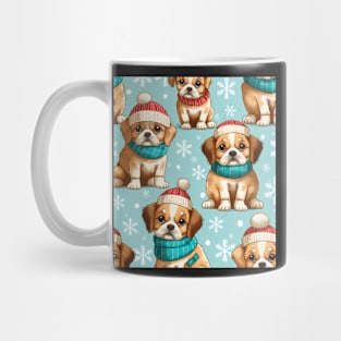 Christmas costume puppies- seamless pattern Mug